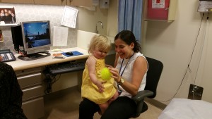 Sally with Dr. Kobos just after we thanked her for saving our little girl's life.