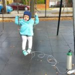 One of her few trips to a playground this fall.